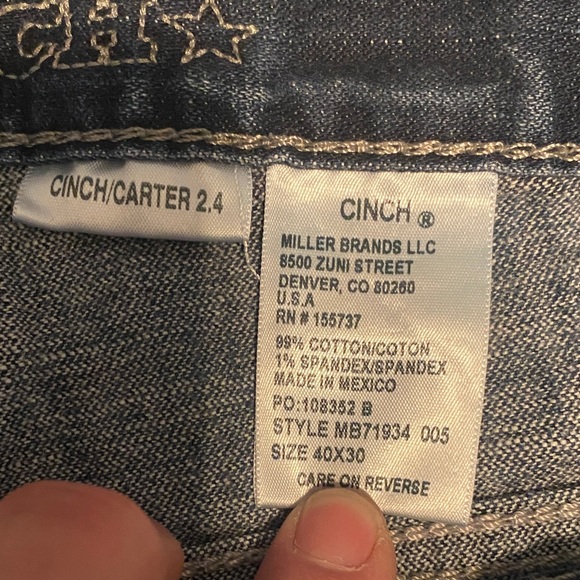 Cinch 40X30 Men's Blue Jeans - Picture 4 of 8